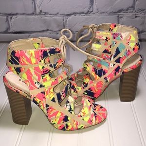 NWOT Bamboo - Gladiator Stacked Heel Sandals